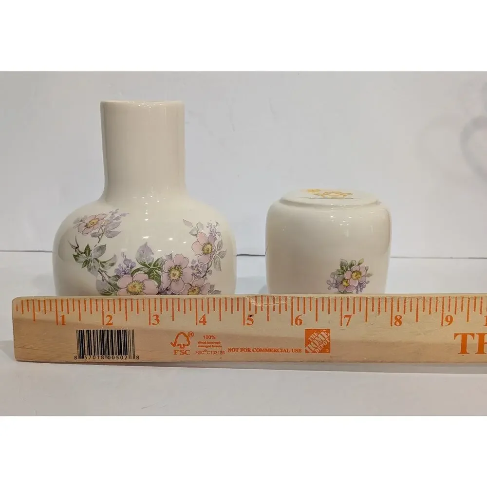 Vintage Water Carafe Studio Pottery Care Bears Bedside Tumbler Set Floral OOAK